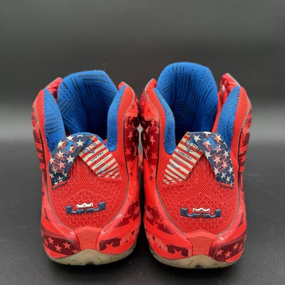 RARE Nike LeBron 12 XII USA Independence Day Red Mens Shoes 684593-616 Size 8 main image 4